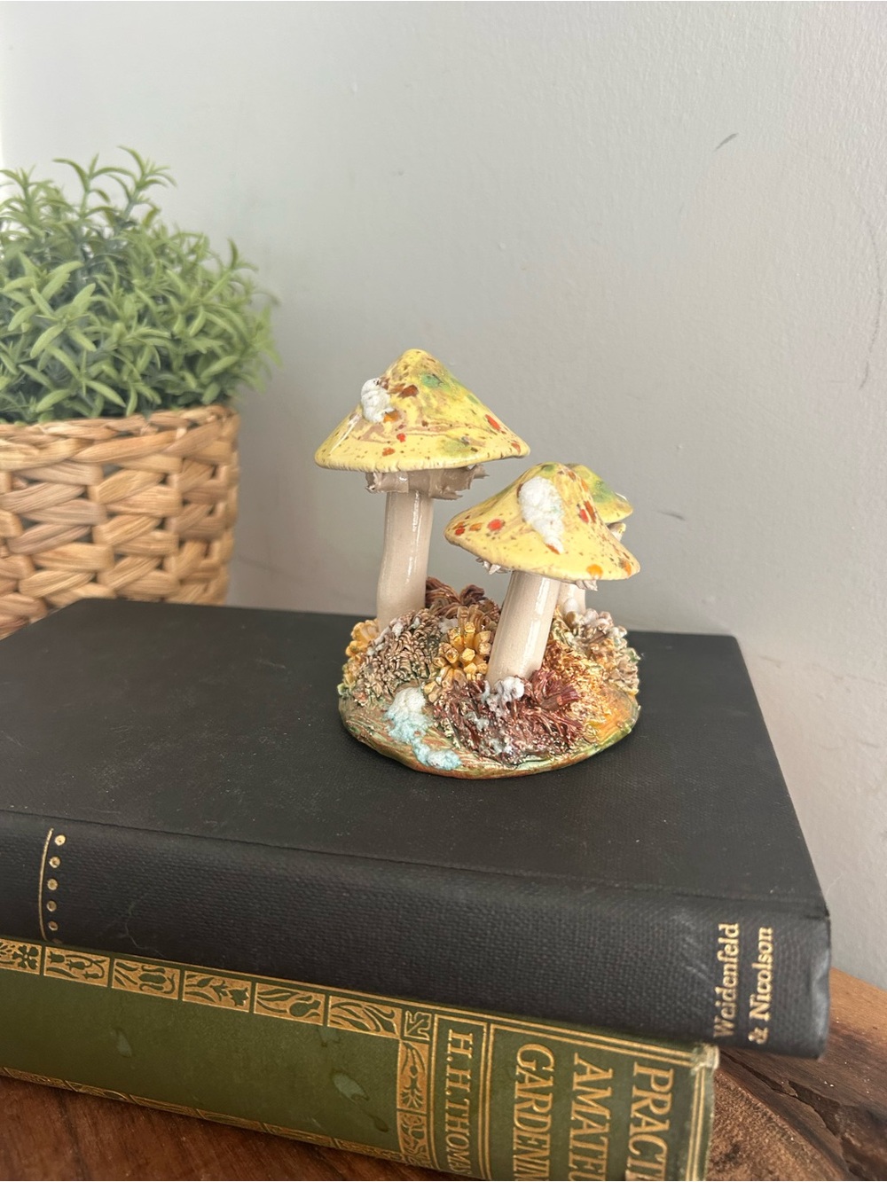 Handmade Yellow Mushroom Sculpture - made in Canada Richard Ogner Artist